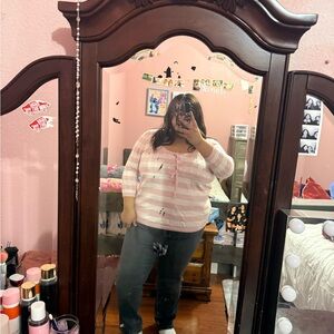 Striped Pink Women's Top